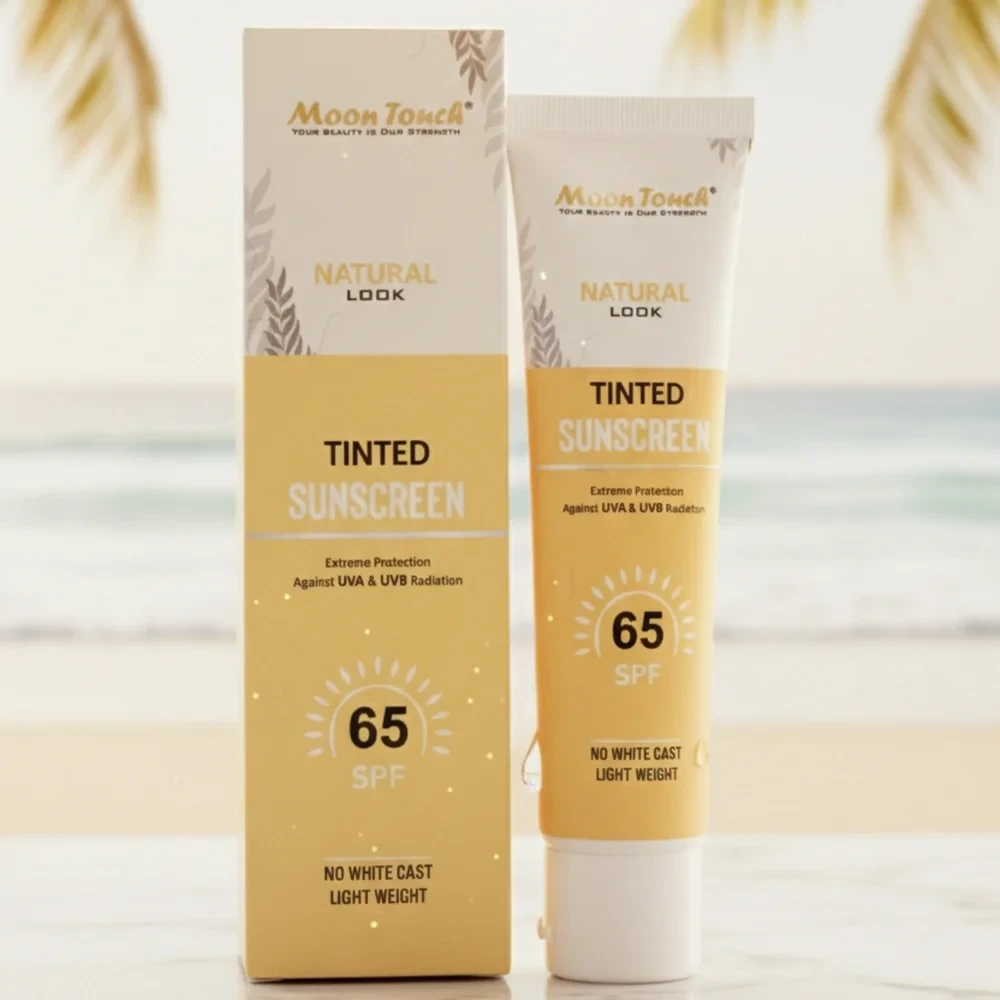 Tinted Sunscreen SPF 65 – Lightweight UVA & UVB Protection | No White Cast