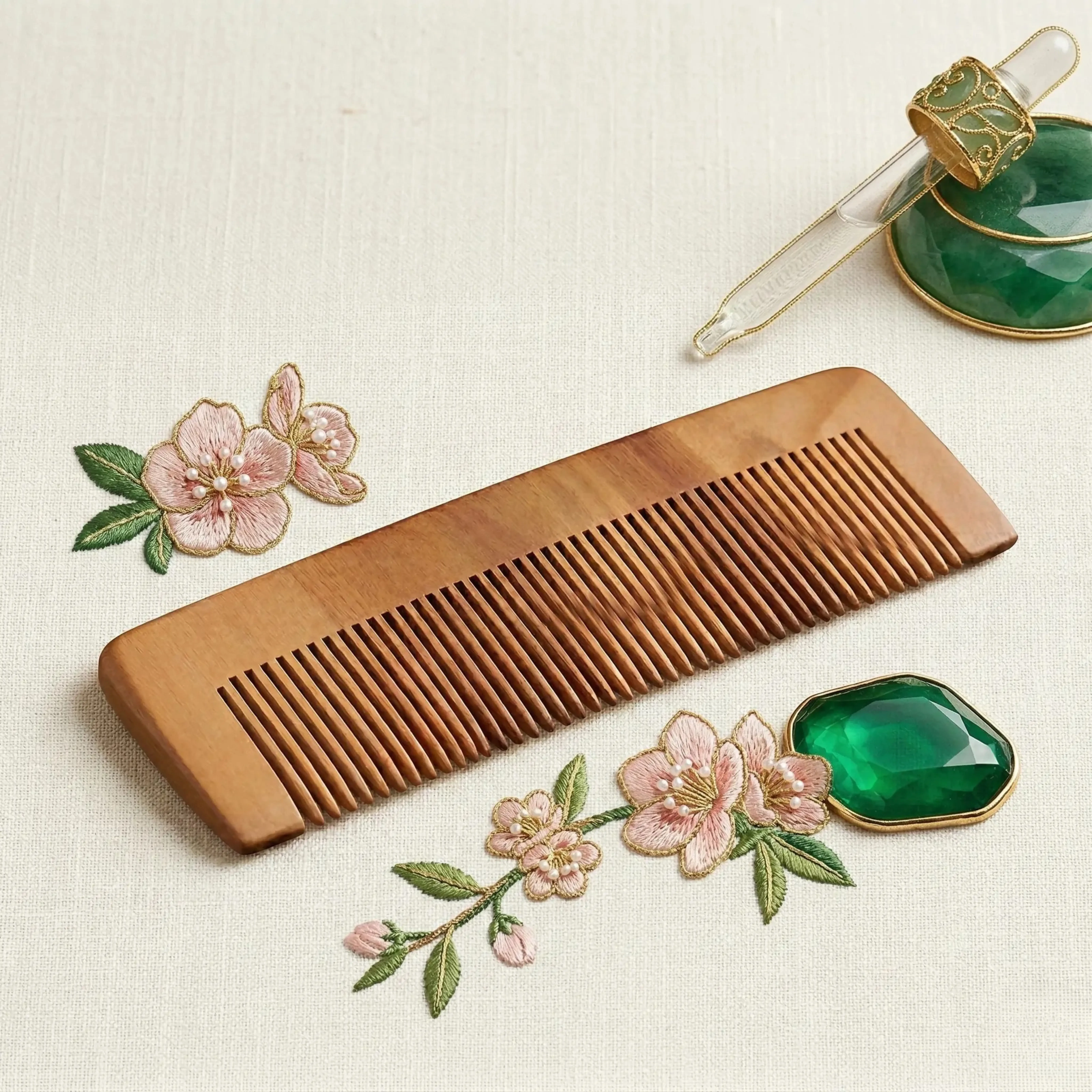 Premium Natural Wooden Hair Comb – Anti-Static Wide Tooth Detangling Comb
