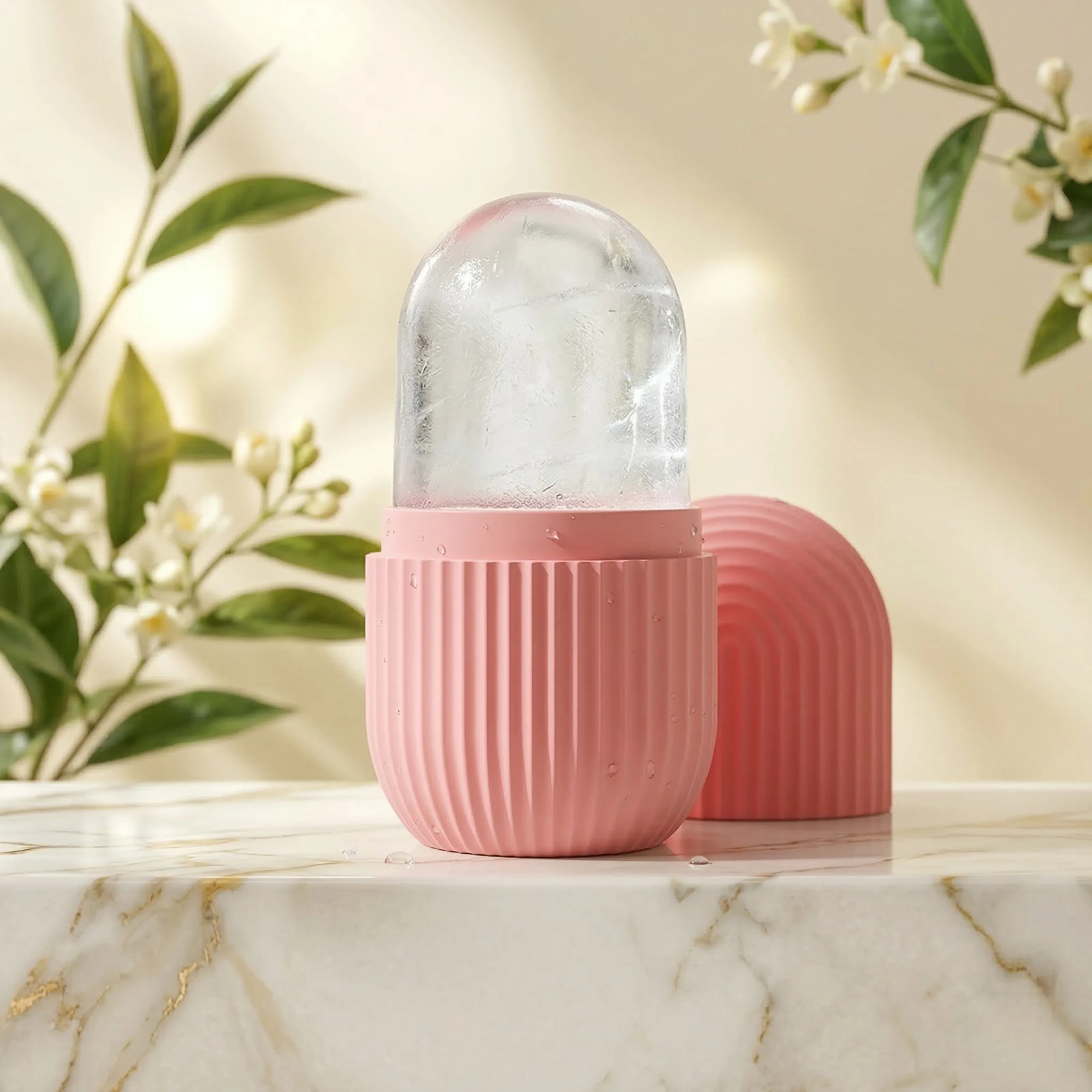 Silicone Facial Ice Roller – Reusable Face Ice Roller for Skin Tightening, Depuffing & Glow